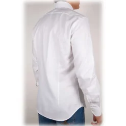 Poggianti 1985 - White Oxford Shirt Italian Collar - Handmade in Italy - New Luxury Exclusive Collection - Avvenice