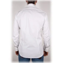 Poggianti 1985 - White Poplin Shirt Italian Collar - Handmade in Italy - New Luxury Exclusive Collection - Avvenice