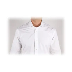 Poggianti 1985 - White Poplin Shirt Italian Collar - Handmade in Italy - New Luxury Exclusive Collection - Avvenice