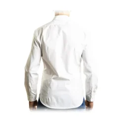 Poggianti 1985 - White Shirt with Patterned Contrasts - Handmade in Italy - New Luxury Exclusive Collection - Avvenice