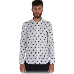 Poggianti 1985 - White Soft Collar Patterned Shirt - Handmade in Italy - New Luxury Exclusive Collection - Avvenice