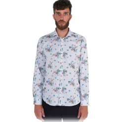 Poggianti 1985 - White Soft Collar Patterned Shirt - Handmade in Italy - New Luxury Exclusive Collection - Avvenice