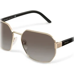 Prada - Geometric Shape Sunglasses - Shaded Anthracite Pale Gold - Prada Collection - Sunglasses - Prada Eyewear - Avvenice
