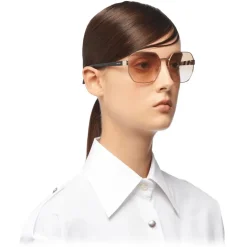 Prada - Geometric Shape Sunglasses - Gold - Prada Collection - Sunglasses - Prada Eyewear - Avvenice