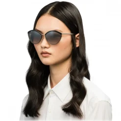 Prada - Prada Cinéma - Gray Crystal Oval Sunglasses - Prada Cinéma Collection - Sunglasses - Prada Eyewear - Avvenice