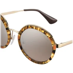 Prada - Prada Cinéma - Striped Papaya Round Sunglasses - Prada Cinéma Collection - Sunglasses - Prada Eyewear - Avvenice