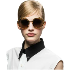 Prada - Prada Cinéma - Striped Papaya Round Sunglasses - Prada Cinéma Collection - Sunglasses - Prada Eyewear - Avvenice