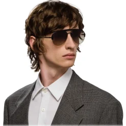 Prada - Prada Collection - Black Aviator Top Bar Sunglasses - Prada Collection - Sunglasses - Prada Eyewear - Avvenice