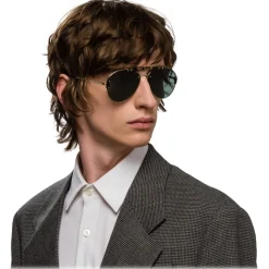 Prada - Prada Collection - Gold and Tortoise Aviator Top Bar Sunglasses - Prada Collection - Sunglasses - Prada Eyewear - Avvenice
