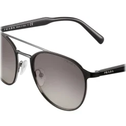 Prada - Prada Collection - Dark Black Round Double Deck Sunglasses - Prada Collection - Sunglasses - Prada Eyewear - Avvenice