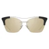Prada - Prada Collection - Steel and Black Cat Eye Sunglasses - Prada Collection - Sunglasses - Prada Eyewear - Avvenice
