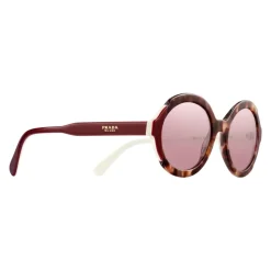 Prada - Prada Collection - Orchid Turtle Cerise White Round Sunglasses - Prada Collection - Sunglasses - Prada Eyewear - Avvenice