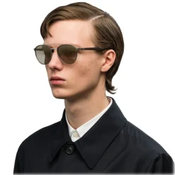 Prada - Prada Collection - Anthracite Round Double Deck Sunglasses - Prada Collection - Sunglasses - Prada Eyewear - Avvenice