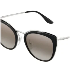 Prada - Prada Collection - Black and White Round Cat Eye Sunglasses - Prada Collection - Sunglasses - Prada Eyewear - Avvenice