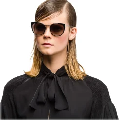 Prada - Prada Collection - Black and White Round Cat Eye Sunglasses - Prada Collection - Sunglasses - Prada Eyewear - Avvenice