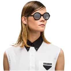 Prada - Prada Collection - Black Begonia Turtle Round Sunglasses - Alternative Fit - Sunglasses - Prada Eyewear - Avvenice