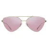 Prada - Prada Collection - Pale Gold Cat Eye Flat Sunglasses - Prada Collection - Sunglasses - Prada Eyewear - Avvenice