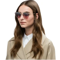 Prada - Prada Collection - Pale Gold Cat Eye Flat Sunglasses - Prada Collection - Sunglasses - Prada Eyewear - Avvenice