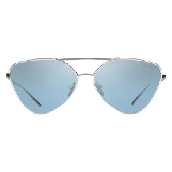 Prada - Prada Collection - Dark Steel Cat Eye Flat Sunglasses - Prada Collection - Sunglasses - Prada Eyewear - Avvenice