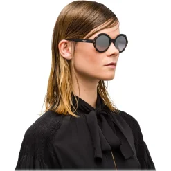 Prada - Prada Collection - Black Begonia Turtle Round Sunglasses - Prada Collection - Sunglasses - Prada Eyewear - Avvenice