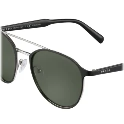 Prada - Prada Collection - Matt Black Round Double Deck Sunglasses - Prada Collection - Sunglasses - Prada Eyewear - Avvenice