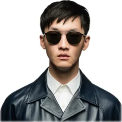 Prada - Prada Collection - Matt Black Round Double Deck Sunglasses - Prada Collection - Sunglasses - Prada Eyewear - Avvenice