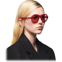 Prada - Prada Duple - Round Sunglasses - Ruby Red - Prada Collection - Sunglasses - Prada Eyewear - Avvenice