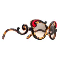 Prada - Prada Minimal Baroque - Caramel Turtle Fire Round Sunglasses - Prada Collection - Sunglasses - Prada Eyewear - Avvenice