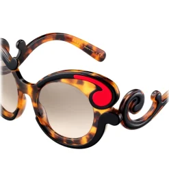 Prada - Prada Minimal Baroque - Caramel Turtle Fire Round Sunglasses - Prada Collection - Sunglasses - Prada Eyewear - Avvenice