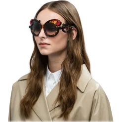 Prada - Prada Minimal Baroque - Caramel Turtle Fire Round Sunglasses - Prada Collection - Sunglasses - Prada Eyewear - Avvenice