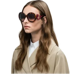 Prada - Prada Minimal Baroque - Turtle Caramel Round Sunglasses - Prada Collection - Sunglasses - Prada Eyewear - Avvenice