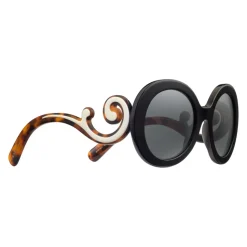 Prada - Prada Minimal Baroque - Black Round Sunglasses - Prada Collection - Sunglasses - Prada Eyewear - Avvenice