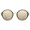 Prada - Prada Mod - Black and Light Pale Gold Round Sunglasses - Prada Mod Collection - Sunglasses - Prada Eyewear - Avvenice