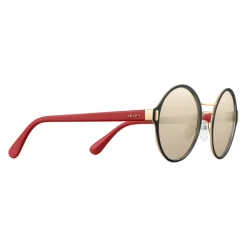 Prada - Prada Mod - Black and Light Pale Gold Round Sunglasses - Prada Mod Collection - Sunglasses - Prada Eyewear - Avvenice