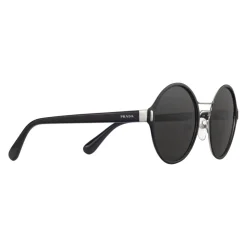 Prada - Prada Mod - Black and Steel Round Sunglasses - Prada Mod Collection - Sunglasses - Prada Eyewear - Avvenice