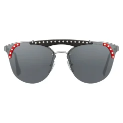 Prada - Prada Ornate - Steel and Fire Black Cat Eye Sunglasses - Prada Ornate Collection - Sunglasses - Prada Eyewear - Avvenice