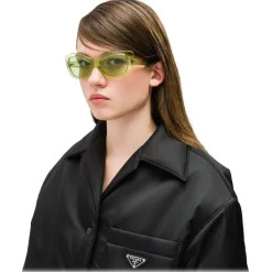 Prada - Prada Postcard - Fluo Yellow Cat Eye Sunglasses - Prada Postcard Collection - Sunglasses - Prada Eyewear - Avvenice