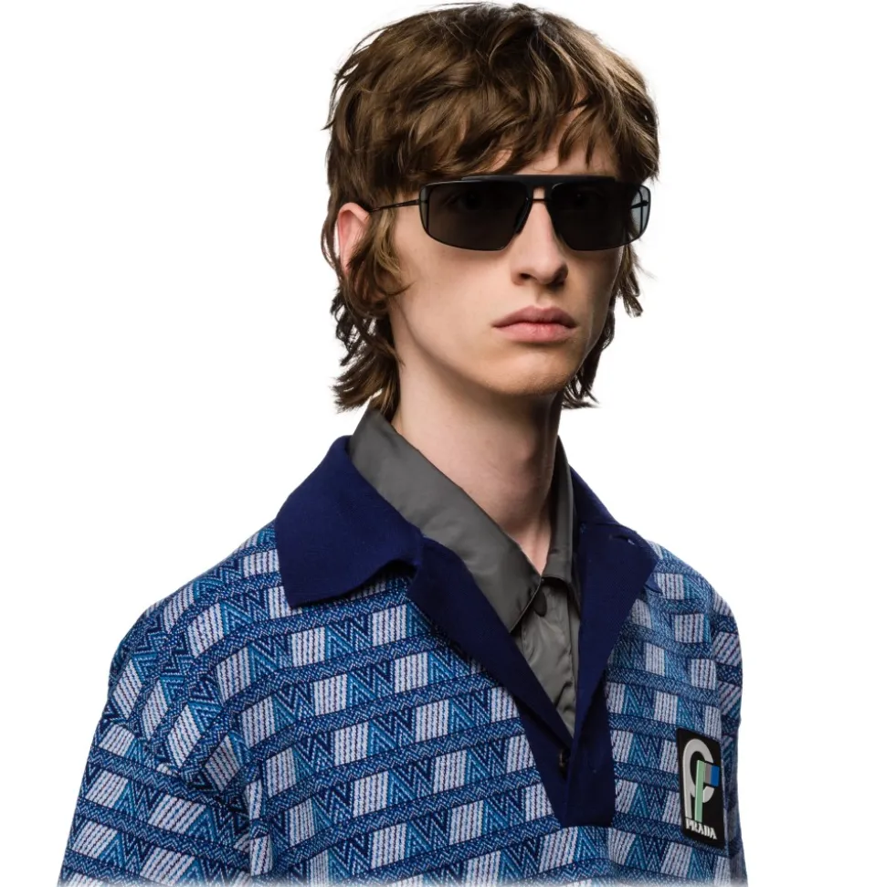 Prada - Prada Runway - Black Square Top Bar Sunglasses - Prada Runway Collection - Sunglasses - Prada Eyewear - Avvenice