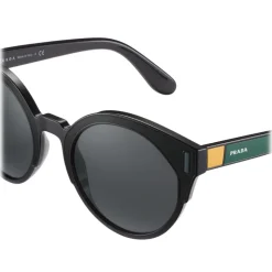 Prada - Prada Tapestry - Black Round Pop Sunglasses - Prada Tapestry Collection - Sunglasses - Prada Eyewear - Avvenice