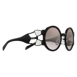 Prada - Prada Tapestry - Black White Round Sunglasses - Prada Tapestry Collection - Sunglasses - Prada Eyewear - Avvenice