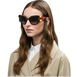 Prada - Prada Tapestry - Camel Velvet Cat Eye Sunglasses - Prada Tapestry Collection - Sunglasses - Prada Eyewear - Avvenice
