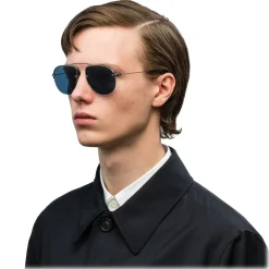 Prada - Prada Teddy Folding - Lead Aviator Pilot Sunglasses - Teddy Folding Collection - Sunglasses - Prada Eyewear - Avvenice