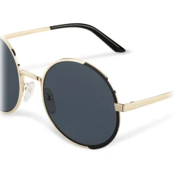 Prada - Round Sunglasses - Opaque Black Pale Gold - Prada Collection - Sunglasses - Prada Eyewear - Avvenice