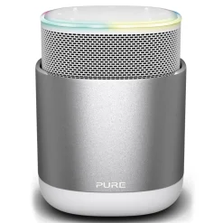 Pure - DiscovR - Silver - Portable Smart Speaker - Alexa Built-In, Enhanced Music Discovery - High Quality Digital Radio - Avvenice