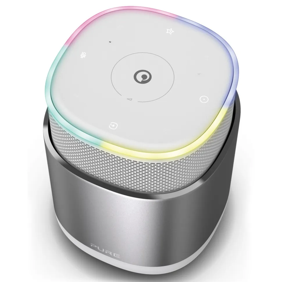 Pure - DiscovR - Silver - Portable Smart Speaker - Alexa Built-In, Enhanced Music Discovery - High Quality Digital Radio - Avvenice