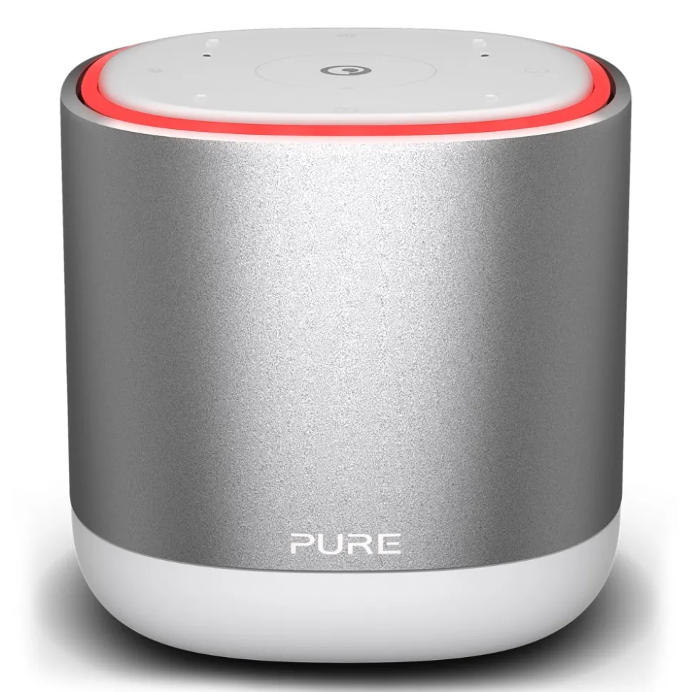 Pure - DiscovR - Silver - Portable Smart Speaker - Alexa Built-In, Enhanced Music Discovery - High Quality Digital Radio - Avvenice