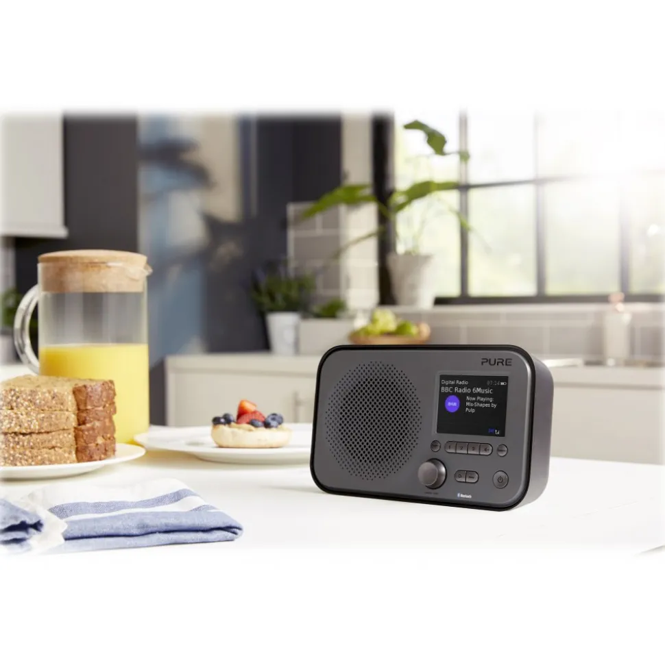 Pure - Elan BT3 - Graphite - Portable DAB/DAB+ and FM Radio with Bluetooth Connectivity - High Quality Digital Radio - Avvenice