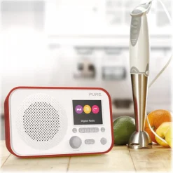 Pure - Elan E3 - Red - Portable DAB/DAB+ and FM Radio with Colour Display - High Quality Digital Radio - Avvenice