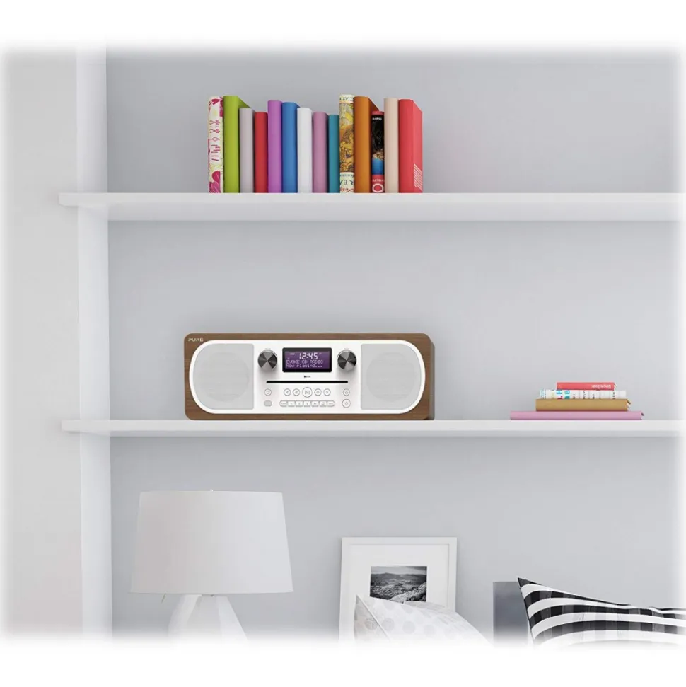 Pure - Evoke C-D6 - Walnut - Stereo All-in-One Music System with Bluetooth - High Quality Digital Radio - Avvenice