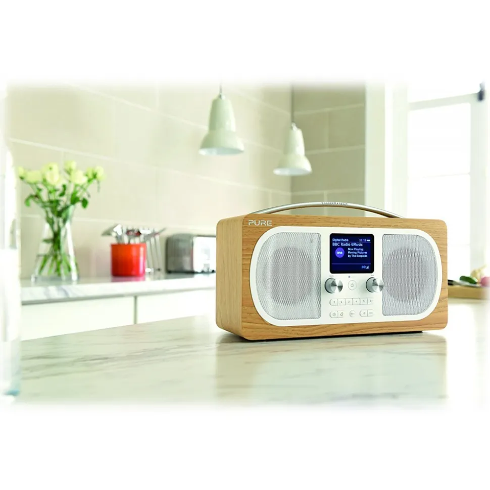 Pure - Evoke H6 - Oak - Portable DAB/DAB+ and FM Radio with Bluetooth - High Quality Digital Radio - Avvenice